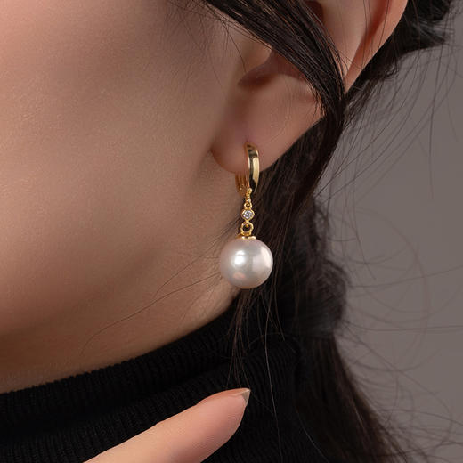 Manreya玛芮雅「恒星」几何拼接4A级爱迪生珍珠耳环女经典文艺款 商品图8