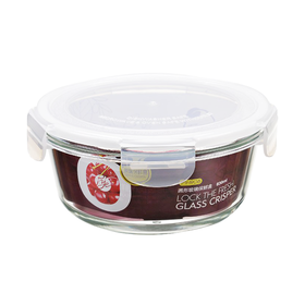 普业圆形830ml玻璃保鲜盒