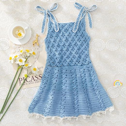 苏苏姐家知蝶系带吊带裙子套装手工编织diy钩针蕾丝材料包 商品图1