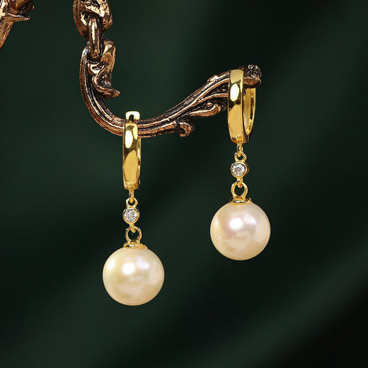 Manreya玛芮雅「恒星」几何拼接4A级爱迪生珍珠耳环女经典文艺款 商品图4