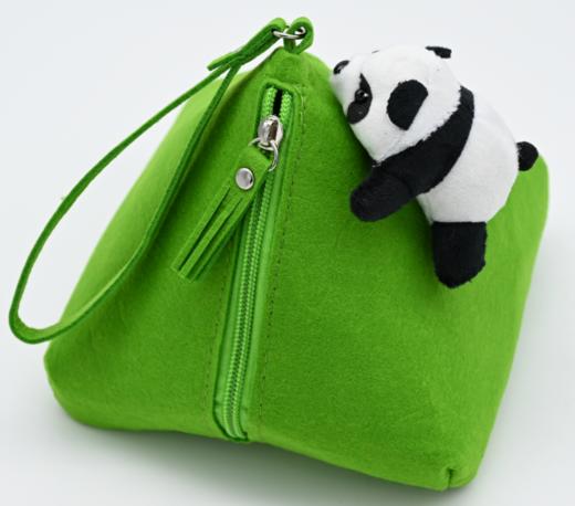 粽子熊猫毛毡包 商品图0