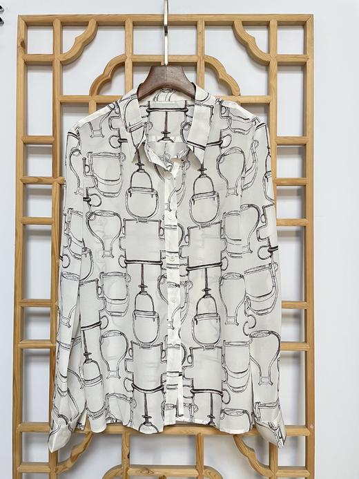 丁摩 新款真丝衬衫时尚长袖衬衫印花修身桑蚕丝衬衫20-149HS-DS399 商品图6