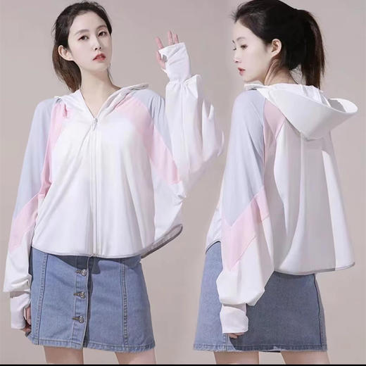 【一件=6件！全面防晒】新款斗篷防晒衣女，夏季骑车披肩遮阳衫，户外宽松拼色防晒服，冰丝短款外套，有效阻隔紫外线98%，吸湿速干，运动持续干爽，透气不闷热！ 商品图10