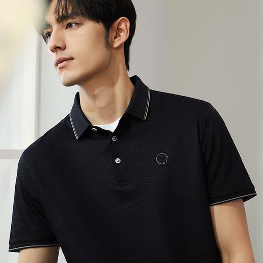 【特价】【不变形领】【不变形领】柒牌polo衫短袖男夏季薄款时尚休闲满身提花翻领上衣	126T73270 商品图2