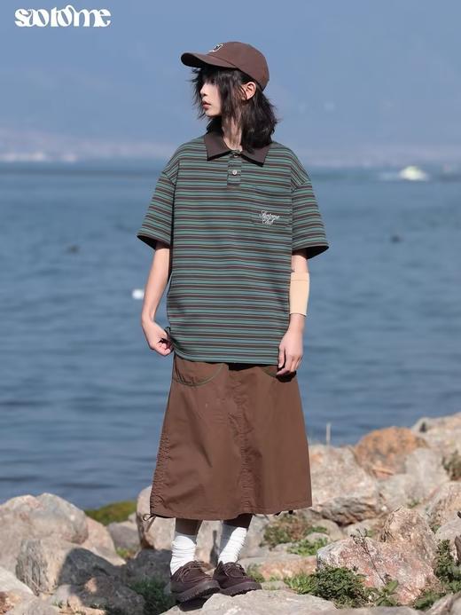 早乙女惠子saotome/STMQZ242016/户外水洗拼接后开叉工装裙 商品图3