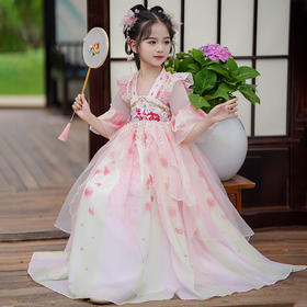 女童汉服古风唐装儿童超仙飘逸雪纺连衣裙LS-23P2316