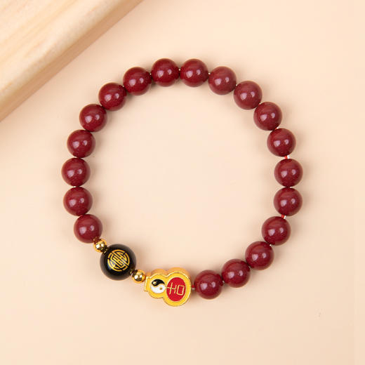 好运连珠 福满今生 紫金砂手串朱砂手链 8mm 商品图4