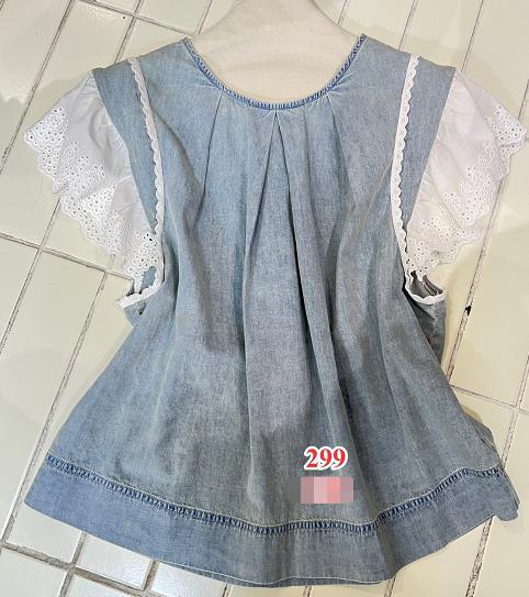【门店同款】ENJOY夏季拼蕾丝袖牛仔上衣 158097033 商品图1
