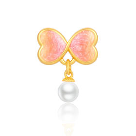 我爱你的100件小事 黄金足金蝴蝶结转运珠挂坠送女友礼物MEMORA诗普琳HP766401