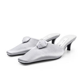 玫瑰花小方头穆勒鞋