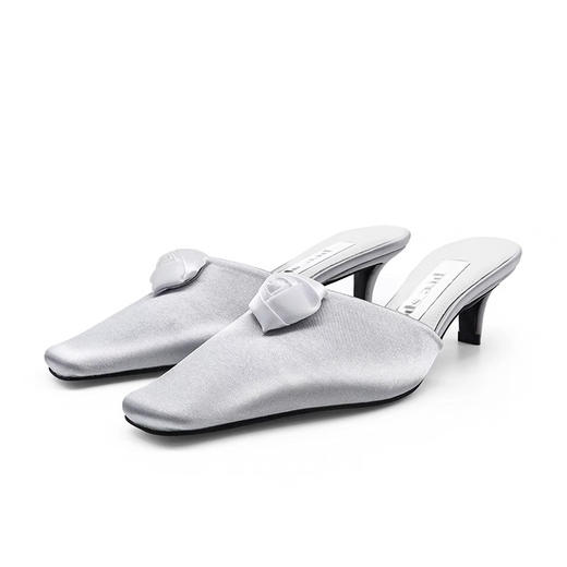 玫瑰花小方头穆勒鞋 商品图0