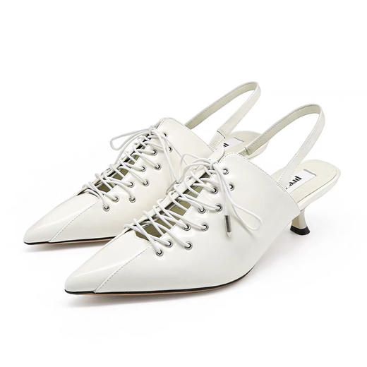 开边珠系带穆勒鞋 商品图0