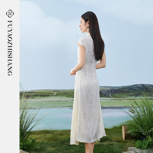 IWY/扶摇系列 夏季小个子短袖温柔风女神范长裙 FYQ357 商品图4