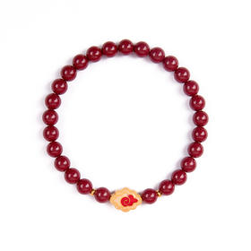 好运连珠 福德圆满 紫金砂手串朱砂手链 6mm