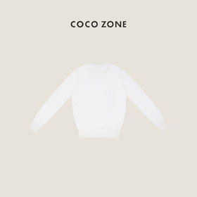 COCO ZONE时尚100羊毛百搭圆领长袖针织上衣24C10203