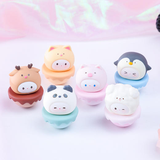 【小巧可爱又好玩，迷你摆件装饰中控台】软fufu萌宠不倒翁 卡通公仔迷你小摆件 汽车中控台 蛋糕烘焙装饰礼品小礼物-QQ 商品图3