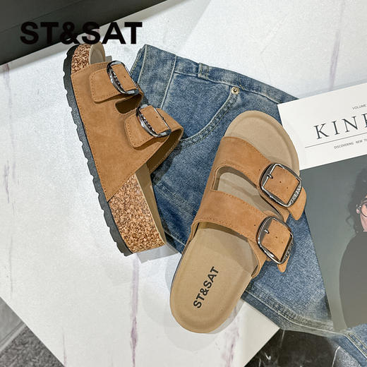 星期六时尚百搭厚底增高勃肯拖鞋SSC21101EJ 商品图2