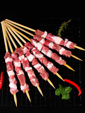 宁鑫盐池滩羊肉串50串 烧烤食材1kg  户外烧烤宁夏羊肉