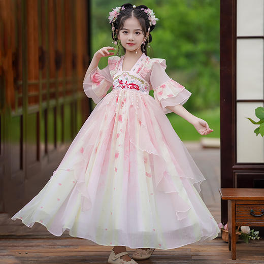 女童汉服古风唐装儿童超仙飘逸雪纺连衣裙LS-23P2316 商品图2