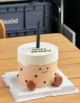可爱奶茶造型蛋糕 加高