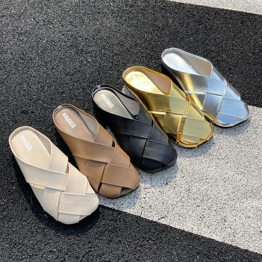 意大利凯撒KAISER无骨柔软编织懒人平底包头拖鞋  舒适百搭 商品图10