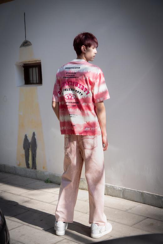 W422112036拼色渐变扎染短袖T恤 商品图5