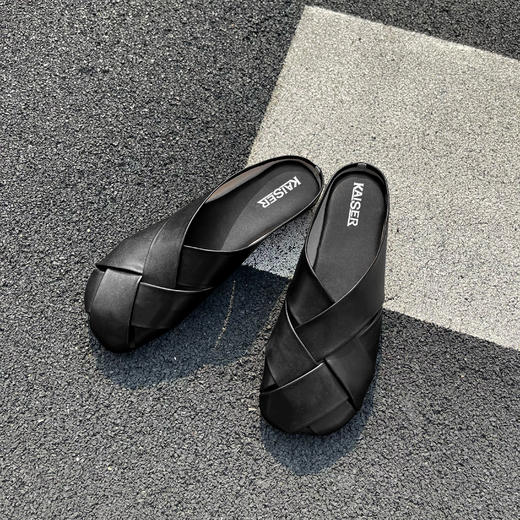 意大利凯撒KAISER无骨柔软编织懒人平底包头拖鞋  舒适百搭 商品图7