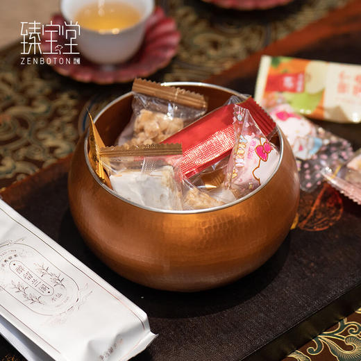 臻宝堂建水纯手工锤纹茶渣桶水盂茶洗包银边禅铜钵小号茶具高端茶道配件 禅定钵 容量约600ml 商品图3