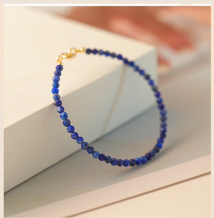 【敦煌极细青金石手链】天然石手链新中式国风简约风手饰 气质单圈手串 敦煌轻奢简约闺蜜礼物