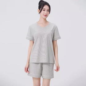 素道有机彩棉情侣夏季短袖套装 纯棉男女居家服【京东快递送货上门】