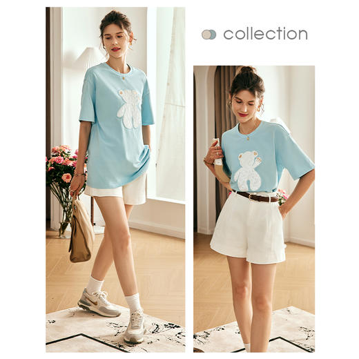 OLrain欧芮儿法式白色休闲裤女夏季2024新款高腰通勤阔腿A字短裤 商品图1