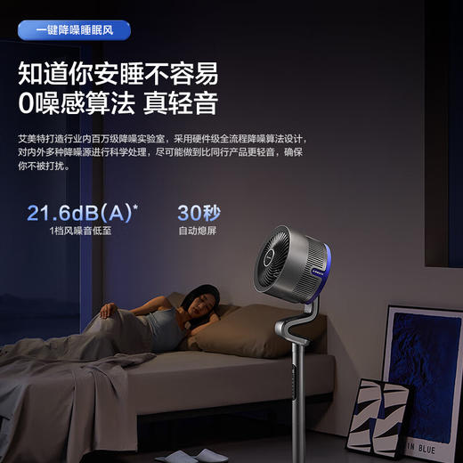 （AIRMATE）新款天鹅S循环扇等离子除菌磁吸滤网电风扇32档大风力落地扇低噪轻音AI语音循环风扇加高换气风扇 FA23-SRDI129【等离子净化+智能三控】 商品图6