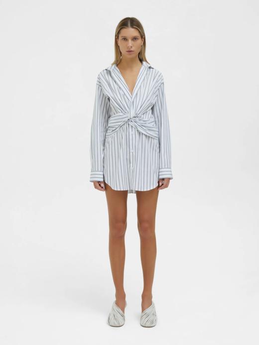 Christoper Esber - Tempest Twist Shirt Dress - Pinstripe Ink - 女装 - 连身裙 - 条纹 商品图0