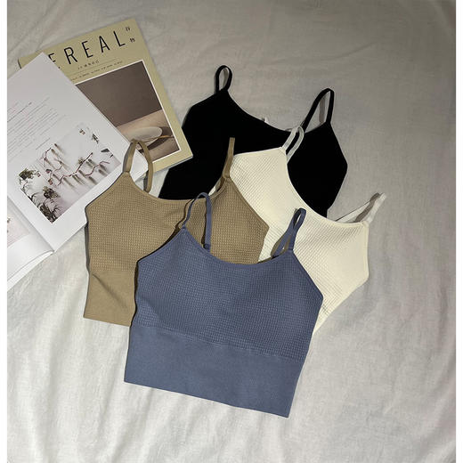 细肩吊带 U型美背 防震运动背心 固定胸垫|免穿内衣 吸湿排汗 舒适透气~ 商品图1
