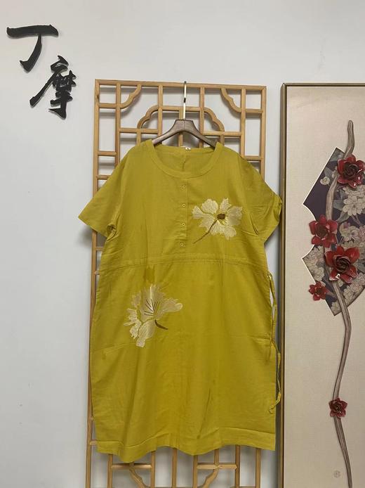 丁摩 清仓棉麻连衣裙带抽绳DM709WX008DJ149 商品图1