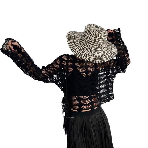 【比基尼罩衫女】夏季海边度假泳衣外套 镂空蕾丝 宽松防晒沙滩外搭  商品图4