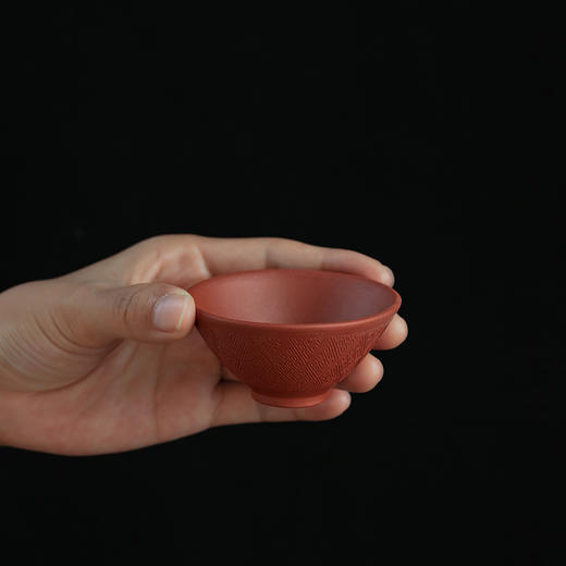 朱泥小斗笠杯 宜兴紫砂个人杯陶瓷主人杯茶杯功夫品茗杯高档茶具 商品图3