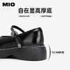 MIO米奥秋季圆头搭扣厚底玛丽珍鞋中跟牛皮革舒适休闲女鞋M244442410 商品缩略图4