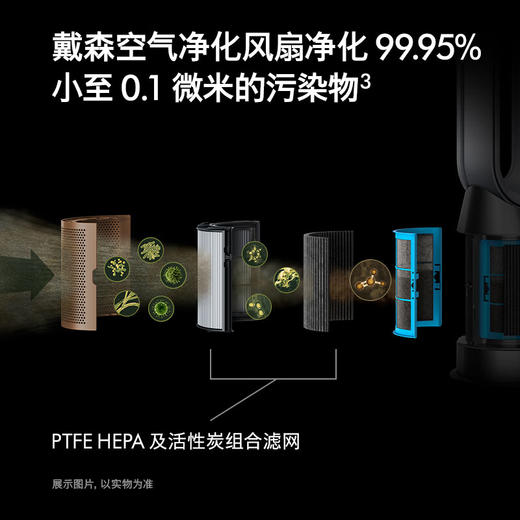 戴森DYSON HP09 多功能空气净化 兼具暖风扇 除螨除尘除过敏原 过滤花粉 宠物毛发整屋净化 黑金色 商品图1