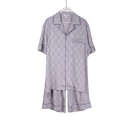 美季美优男士丝质简约撞色短袖套装J426403 商品图4