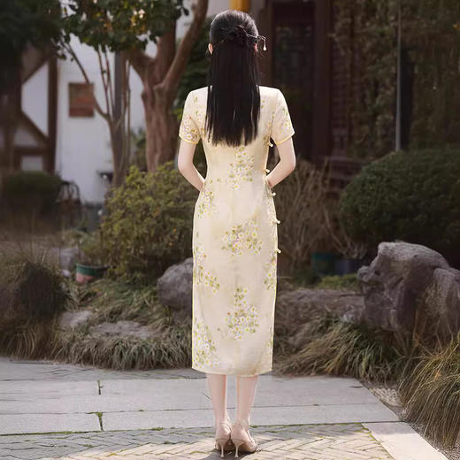 印花玲珑麻改良素雅旗袍GR5120 商品图4