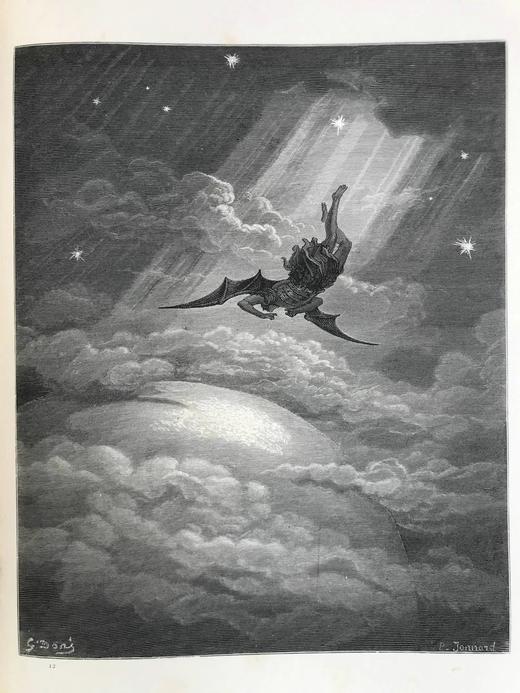 含藏书票！1882年 多雷50幅版画插图 弥尔顿《失乐园》（全2卷） 全真皮精装8开 商品图8