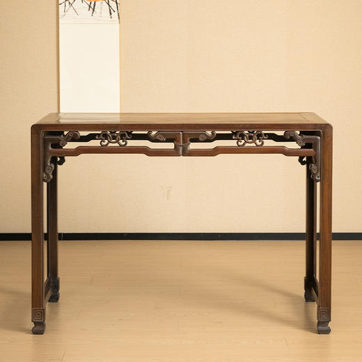 清 红木攒接拐子云纹四面平书桌 商品图0