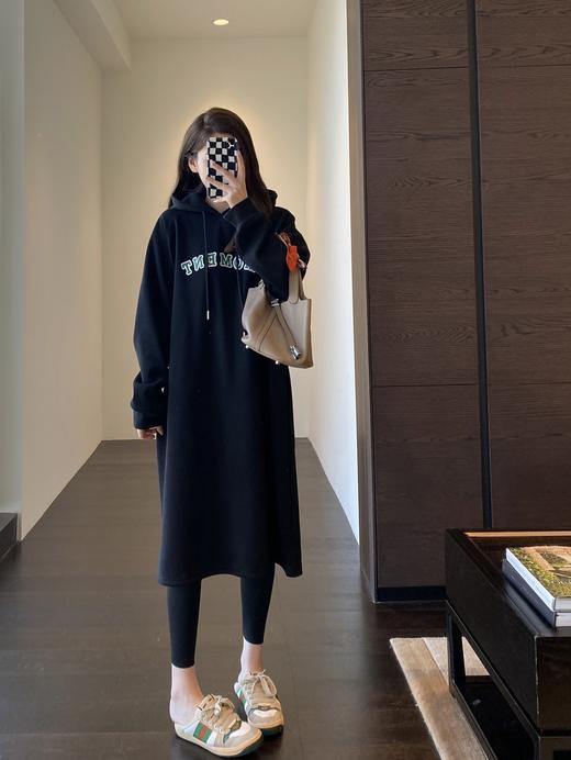 韩国减龄宽松加绒连帽卫衣裙女秋冬新CN315DY199 商品图1