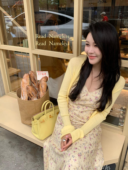 Read Nameless /鹅黄碎花吊带裙+鹅黄麻感冰凉开衫 商品图12