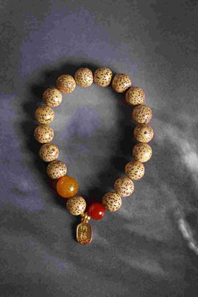 YXPT0012°星月菩提+招财纳福吊坠手串1.0*17