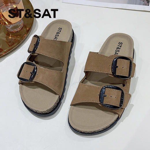 星期六经典百搭双条带勃肯拖SSC211016D 商品图2