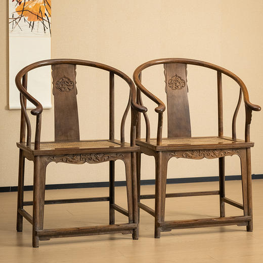 清 红木螭龙纹圈椅（一对） 商品图4