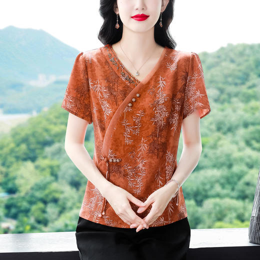 短袖翻领印花宽松显瘦修身大码上衣HT-N-B41-8230 商品图1