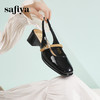 Safiya/索菲娅2024春 复古玛丽珍方头一字扣漆皮中跟后空凉鞋SF41111M09 商品缩略图3